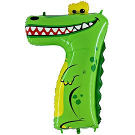 Купить Шар (40''/102 см) Цифра 7 Крокодил в упаковке 