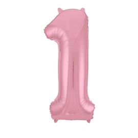 Купить Шар (40''/102 см) Цифра 1 Slim Розовый в упаковке 