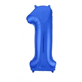 Купить Шар (40''/102 см) Цифра 1 Slim Синий в упаковке 