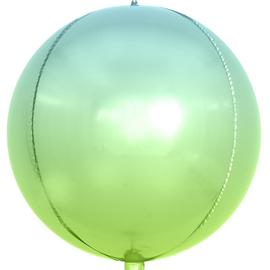 Купить Шар (24''/61 см) Сфера 3D, Светло-зеленый/Голубой, Градиент