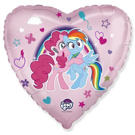 Купить Шар Сердце Розовый 46 см My Little Pony Лошадки Пинки Пай и Радуга, 5 шт.