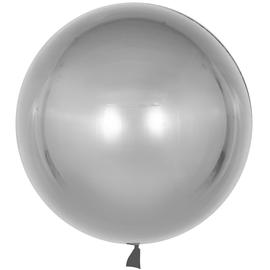 Купить Шар с клапаном (18''/46 см) Сфера 3D, Deco Bubble, Серебро, 10 шт.