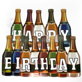 Кликните для увеличения изображения Гирлянда Happy Birthday, Напитки, 250 см - изображение