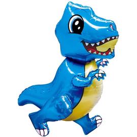 Купить Шар (30''/76 см) Ходячая Фигура, Маленький динозавр, Синий, в упаковке