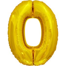 Шар (34''/86 см) Цифра, 0, ЭКО, Золото, в упаковке 1 шт. - Артикул: 29680 Цифра 0 Falali