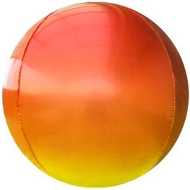 Купить Шар (22''/56 см) Сфера 3D, Красный/Желтый, Градиент