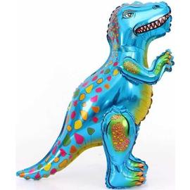 Купить Шар (25''/64 см) Ходячая Фигура, Динозавр Аллозавр, Синий, в упаковке