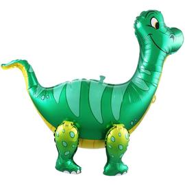 Купить Шар (25''/64 см) Ходячая Фигура, Динозавр Брахиозавр, Зеленый, в упаковке
