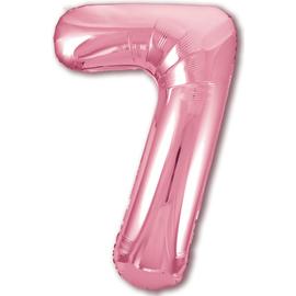 Купить Шар (40''/102 см) Цифра 7 Slim Розовый в упаковке 