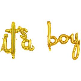 Купить Набор шаров-букв (16''/41 см) Мини-Надпись It`s a Boy, Золото