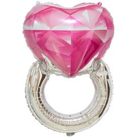 Купить Шар (32''/81 см) Фигура, Кольцо с бриллиантом, Сердце, Розовый