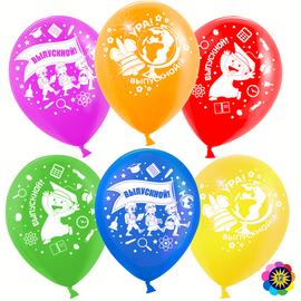 Шар (12''/30 см) Выпускной, Ассорти, лайт, пастель, 2 ст, 50 шт. - Артикул: 711242-50 Праздничная тематика Волна веселья