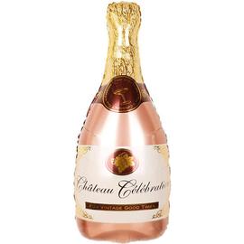 Купить Шар (40''/102 см) Фигура, Бутылка Шампанское, Розовое Золото