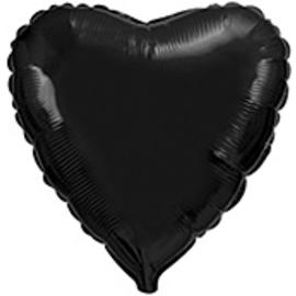 Шар (18''/46 см) Сердце, Черный, 1 шт. - Артикул: 201500N Шары сердца Flexmetal
