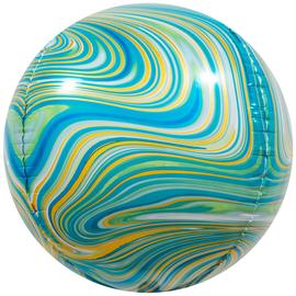Купить Шар (24''/61 см) Сфера 3D, Мраморная иллюзия, Зеленый, Агат