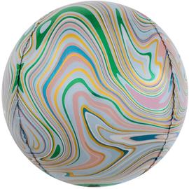 Купить Шар (24''/61 см) Сфера 3D, Мраморная иллюзия, Разноцветный, Агат