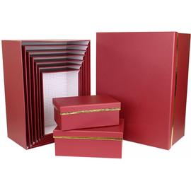 Набор коробок Золотой кант, Красный, 37*29*16 см, 10 шт. - Артикул: SY605-1290 Наборы коробок 10 в 1 Дон Баллон