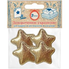 Декоративное украшение Звезда, Золото, Металлик, 3,3*3,3 см, 4 шт. - Артикул: 82643 Аксессуары и декор Дон Баллон