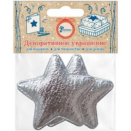 Декоративное украшение Звезда, Серебро, Металлик, 5,5*5,5 см, 2 шт. - Артикул: 82641 Аксессуары и декор Дон Баллон