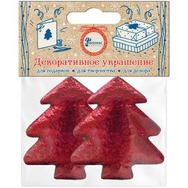 Декоративное украшение Фигура, Елочка, Красный, Металлик, 4,5*4,7 см, 2 шт. - Артикул: 82637 Аксессуары и декор Дон Баллон