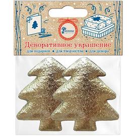 Декоративное украшение Фигура, Елочка, Золото, Металлик, 4,5*4,7 см, 2 шт. - Артикул: 82636 Аксессуары и декор Дон Баллон