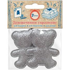 Декоративное украшение Фигура, Медвежонок, Серебро, Металлик, 4,7*5,7 см, 2 шт. - Артикул: 82634 Аксессуары и декор Дон Баллон