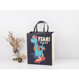 Пакет подарочный, Модный динозавр-скейтер, Черный, 42*32*12 см - Артикул: KR-4142L1 Пакеты прочие Дон Баллон