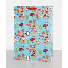 Пакет подарочный, Новогодние олени, 50*75*17 см - Артикул: KR-4557XXL4 Пакеты новогодние Дон Баллон