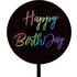 Топпер Круг, Happy Birthday, Яркие буквы, Черный, Градиент, 9*15 см Купить Топпер Круг, Happy Birthday, Яркие буквы, Черный, Градиент, 9*15 см с доставкой