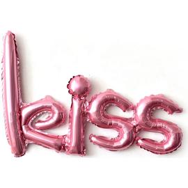Купить Шар (41''/104 см) Фигура, Надпись Kiss, Розовый