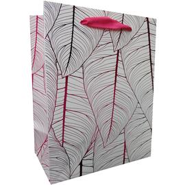 Пакет подарочный, Листья, Розовый, 23*18*10 см, 1 шт. - Артикул: 1066-A1 Пакеты прочие Дон Баллон
