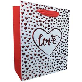 Пакет подарочный, Love, Множество сердец, Красный, Металлик, 23*18*10 см, 1 шт. - Артикул: 1034-D1 Любовь Дон Баллон