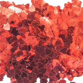 Купить Конфетти фольга Сердце, Красный, Металлик, 1,5 см, 50 гр.