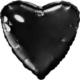Купить Шар (18''/46 см) Сердце, Черный