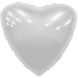 Купить Шар (18''/46 см) Сердце, Белый блеск