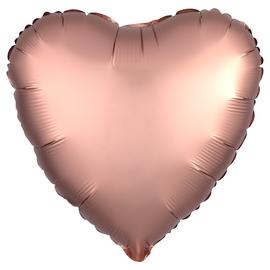 Купить Шар (18''/46 см) Сердце, Розовое Золото, Сатин