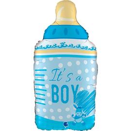 Купить Шар (29''/74 см) Фигура, Бутылочка для малыша мальчика, Голубой
