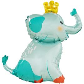 Купить Шар с клапаном (17''/43 см) Мини-фигура, Слоненок в короне