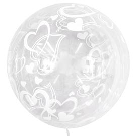 Купить Шар (18''/46 см) Сфера 3D, Deco Bubble, Воздушные сердца, Прозрачный в упак.