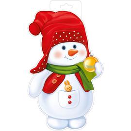 Купить Плакат Снеговик с шариком, 34*22 см, 1 шт.