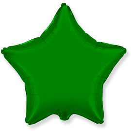 Купить Шар (18''/46 см) Звезда, Зеленый, Flexmetal, 5 шт.