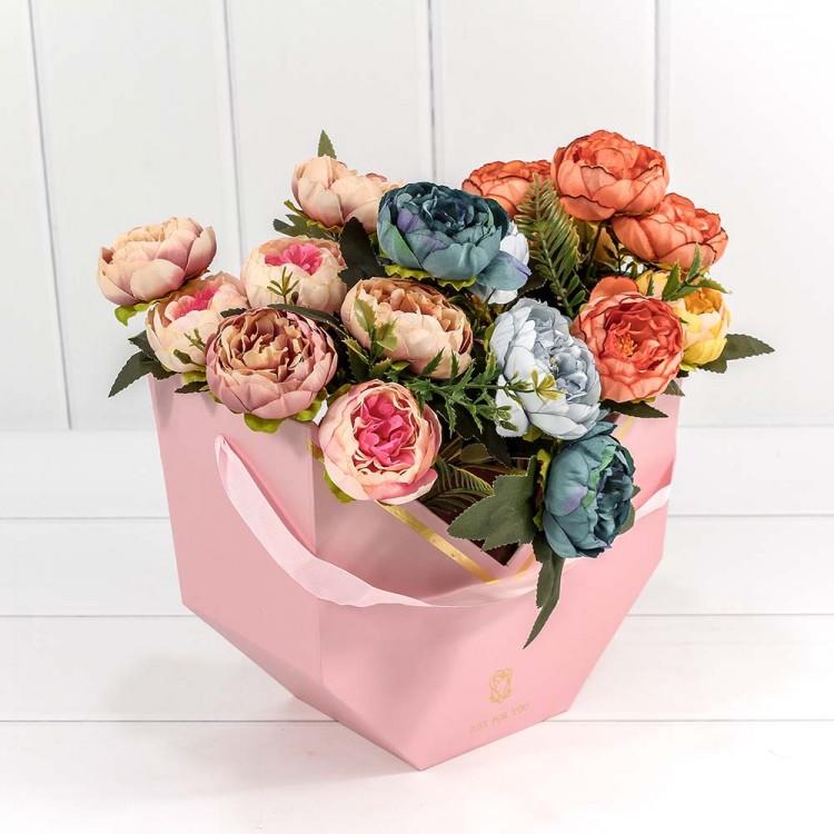 Коробка для цветов Ваза, Just for you, Розовый, 23*21*14 см, 1 шт.