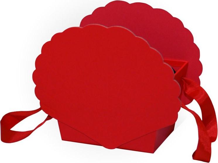 Коробка для цветов Трапеция Ракушка, Красный, 19*12*16 см, 1 шт.