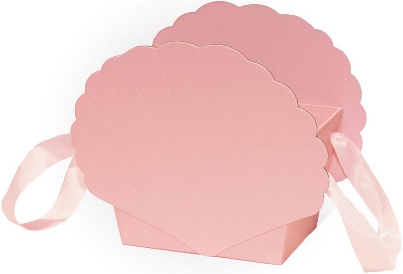 Коробка для цветов Трапеция Ракушка, Розовый, 19*12*16 см, 1 шт.