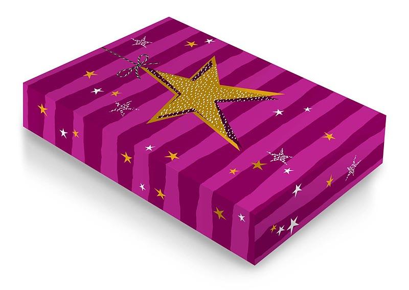 Коробка складная Звезды, Фуше, 15*25*5 см, 1 шт.