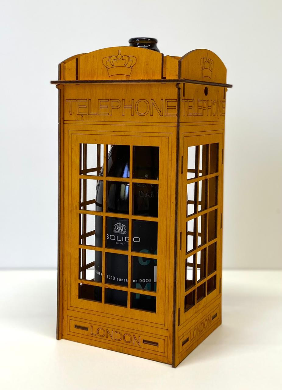 Декоративный ящик для вина, Telephone, Желтый, 14*27*13 см, 1 шт.
