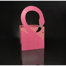 Купить Декоративный ящик Фламинго, Розовый, с блестками, 14*22*12 см, 1 шт.