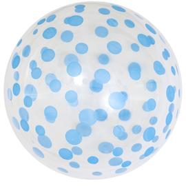 Купить Шар (18''/46 см) Сфера 3D, Deco Bubble, Голубое конфетти, Прозрачный, Кристалл, 1 шт.