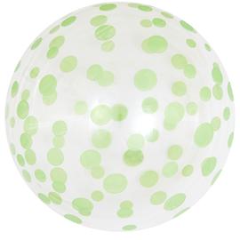 Купить Шар (18''/46 см) Сфера 3D, Deco Bubble, Зеленое конфетти, Прозрачный, Кристалл, 1 шт.