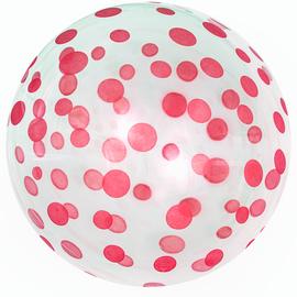 Купить Шар (18''/46 см) Сфера 3D, Deco Bubble, Розовое конфетти, Прозрачный, Кристалл, 1 шт.